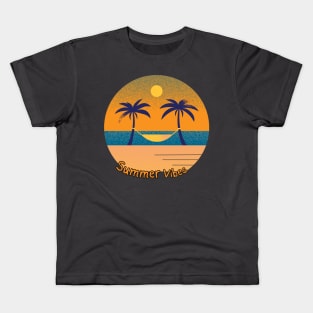 Summer Vibes - Retro Synth Sunset Style T-Shirt Kids T-Shirt